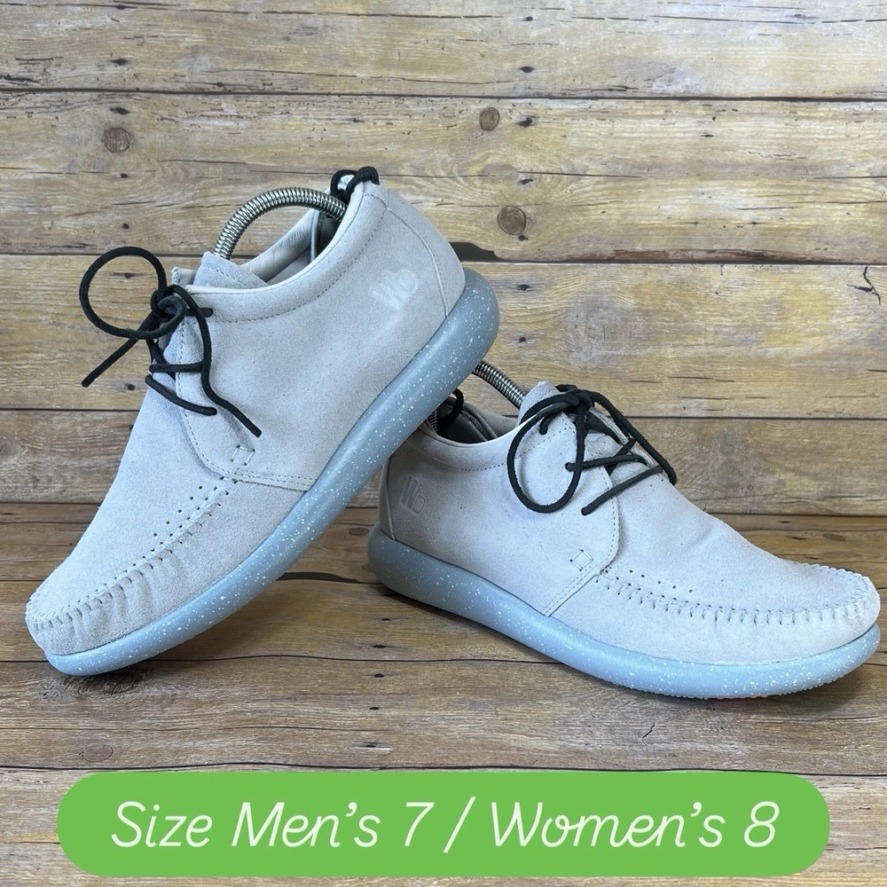 Worldboots Sz‎ 7 Mens Moccasin Sneakers 100% Leather Suede light Blue Color